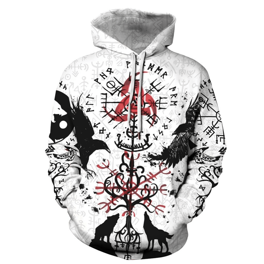 Sudadera con Capucha Blanco y Negro Hombre Invierno Urbano Talla M (Mediano) Textil Importado
