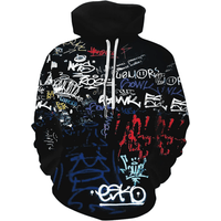 Sudadera con Capucha Negro Hombre Urbano Talla M (Mediano) Textil Importado