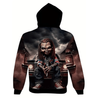 Sudadera con Capucha Negro Invierno Hombre Urbano Talla M (Mediano) Textil Importado