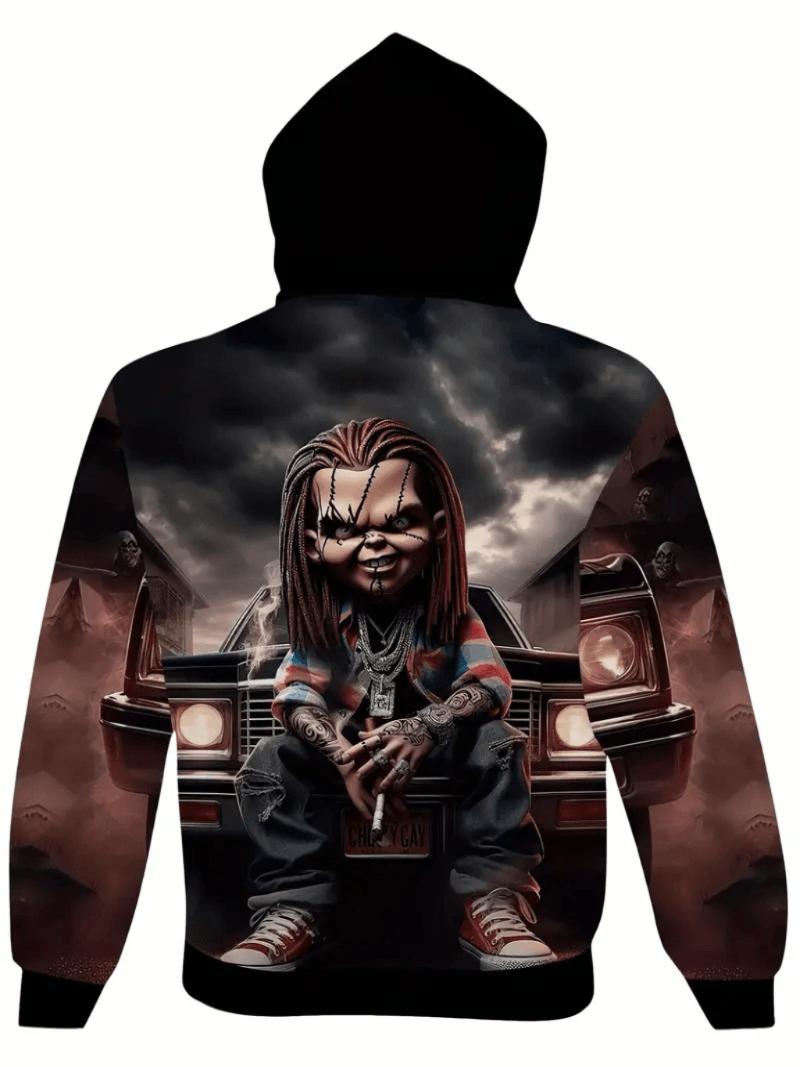 Sudadera con Capucha Negro Invierno Hombre Urbano Talla M (Mediano) Textil Importado