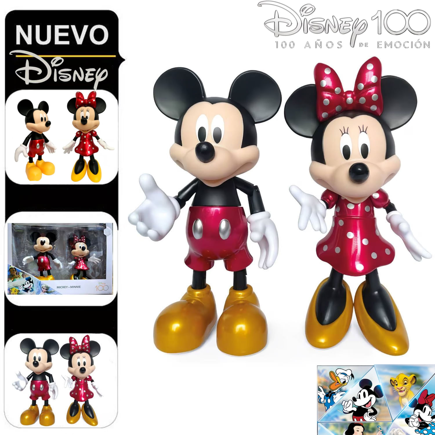 Set de Figuras Articulables Mickey Mouse y Minnie Mouse