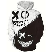 Sudadera con Capucha Blanco y Negro Invierno Hombre Urbano Talla M (Mediano) Textil Importado