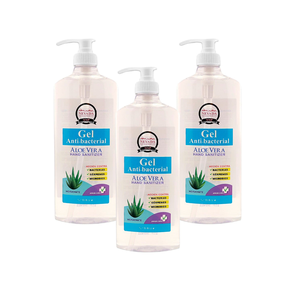 Gel Antibacterial De Manos 1Lt Nevada 3 Und