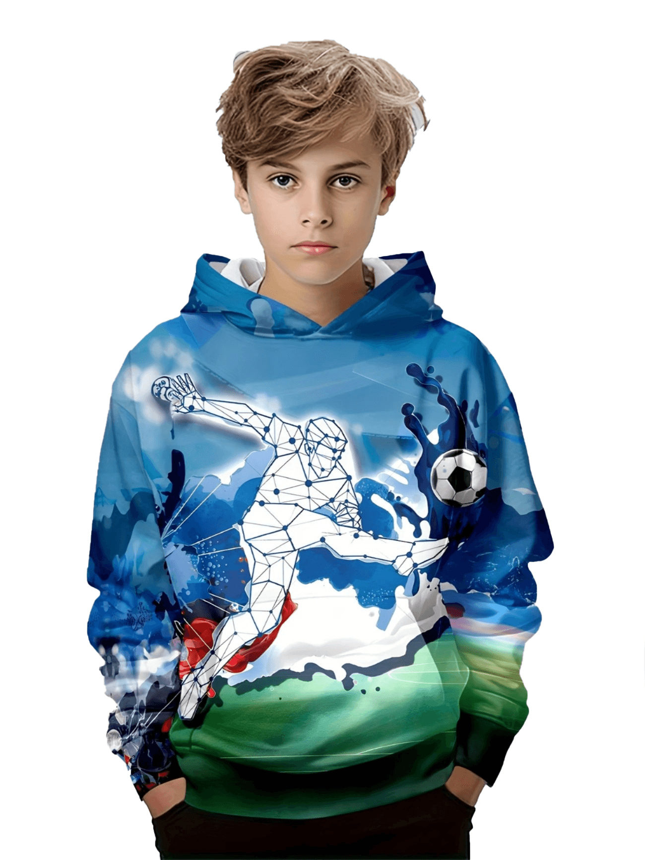 Sudadera con Capucha Celeste Hombre Chompa Invierno Talla 13-15 años Textil Importado