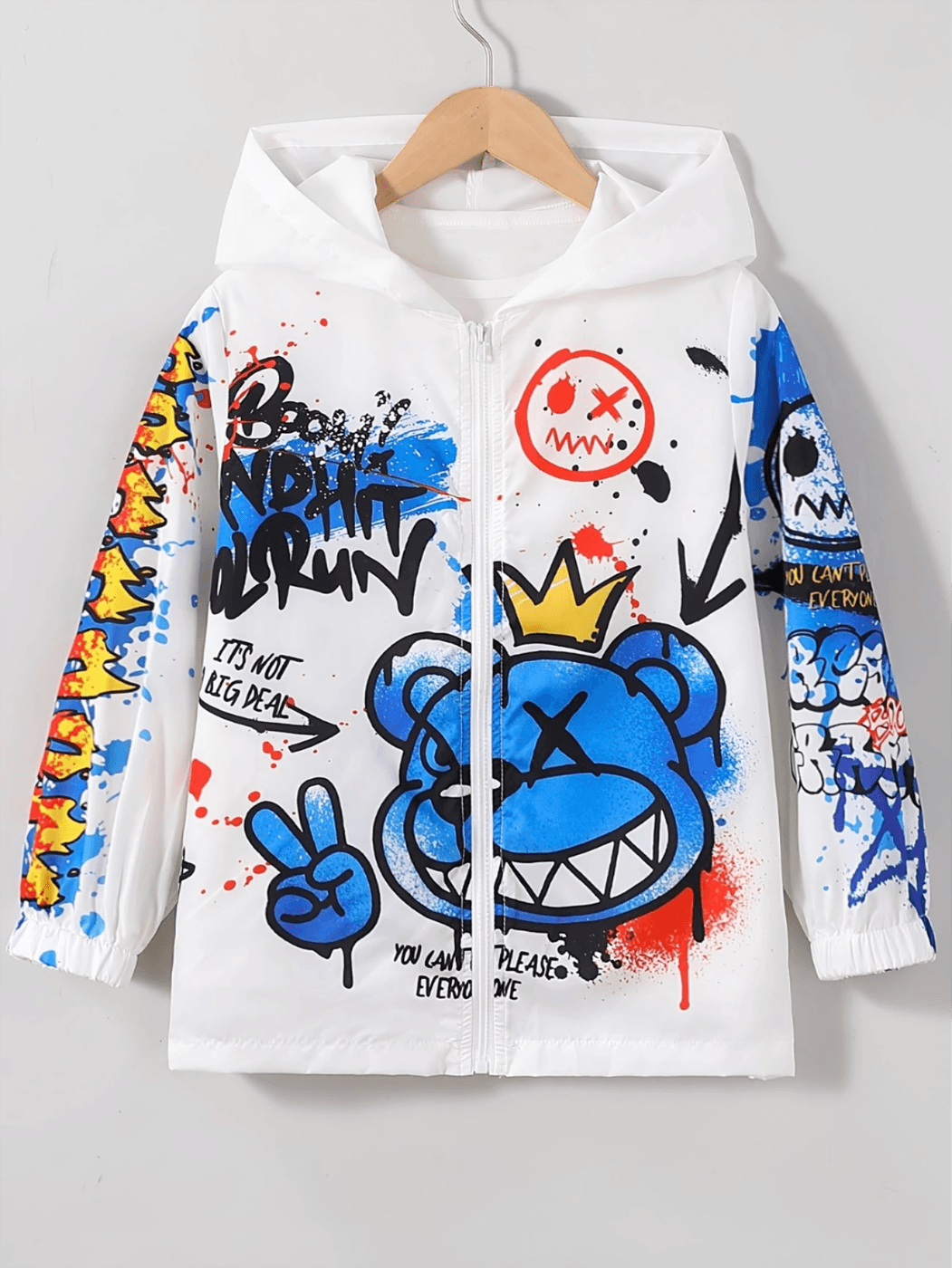 Sudadera con Capucha Blanco Hombre Chompa Invierno Talla 13-15 años Textil Importado