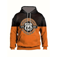 Sudadera con Capucha Negro y Mostaza Hombre Urbano Chompa Invierno Talla M Textil Importado