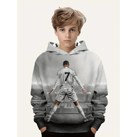 Sudadera con Capucha Gris Hombre Urbano Chompa Invierno Talla 7-8 años Textil Importado