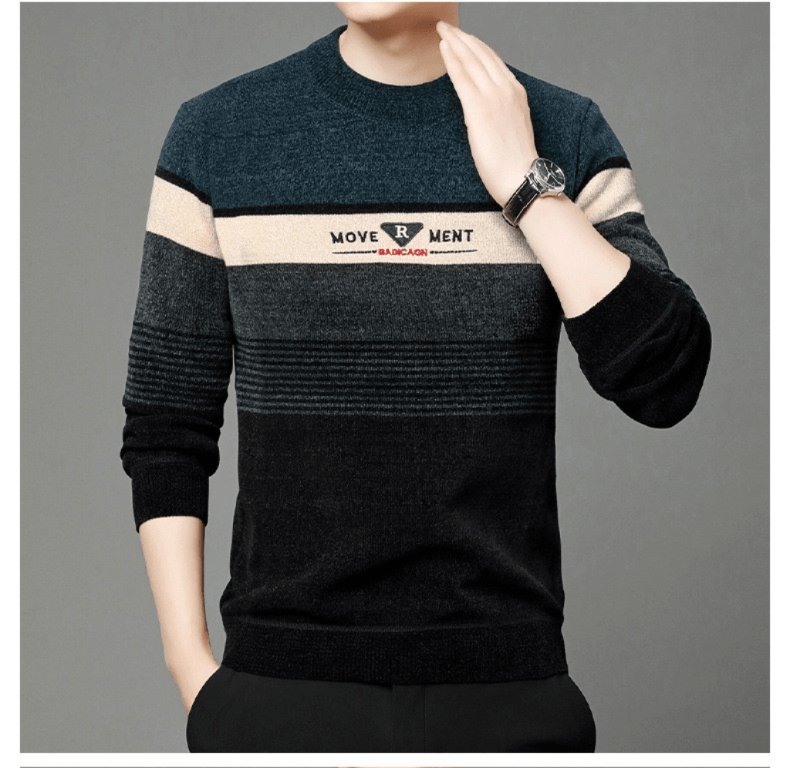 Chompa Cuello Redondo Oscuro Sueter Invierno Hombre Talla M (Mediano) Textil Importado