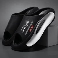 Sandalias Antideslizante Negro Casual Hombre Talla 44-45 Cuero Liso