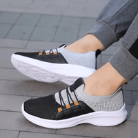 Zapatillas Negro con Gris Hombre Deportivo Transpirables Talla 44 Cuero Importado