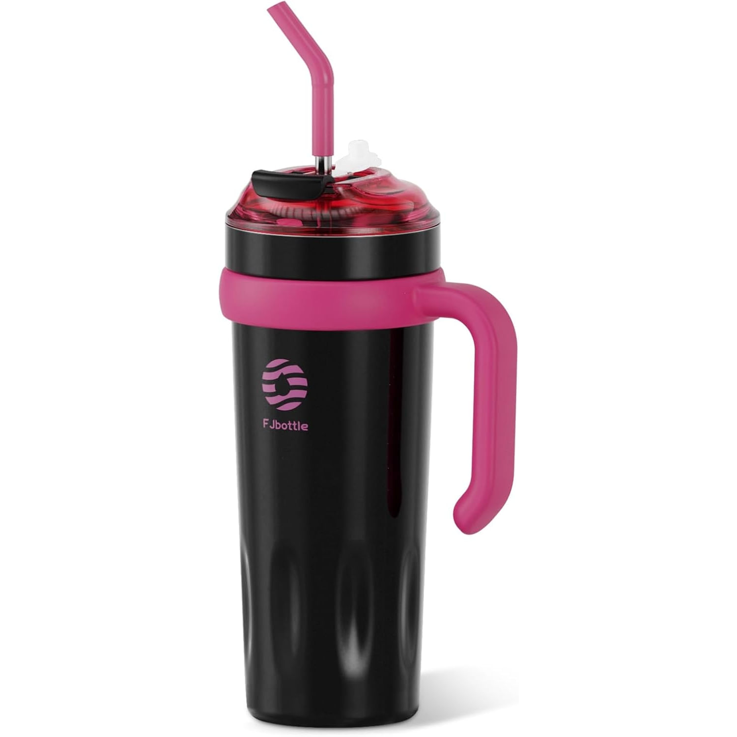 FJBottle - Botella Mug con cañita Témico acero con tapa de tritán 40oz - Negro
