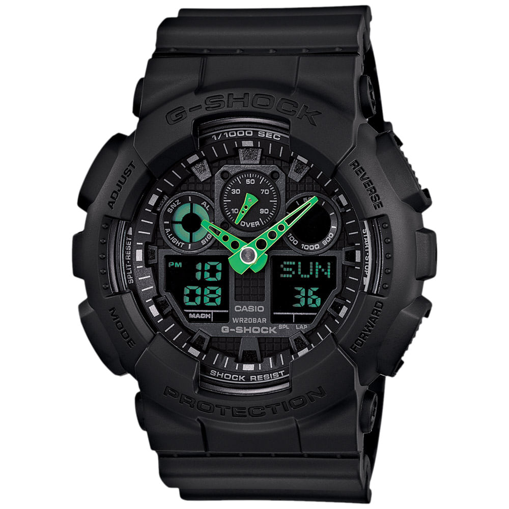Reloj Casio G-Shock GA100C-1A3 Digital Analógico Acuático Luz Automática Negro