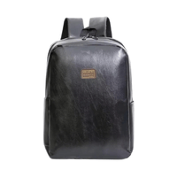 Mochila de Negocios Negro Hombre Casual Portalaptop 16pulg (45x31x12) Cuero Importado
