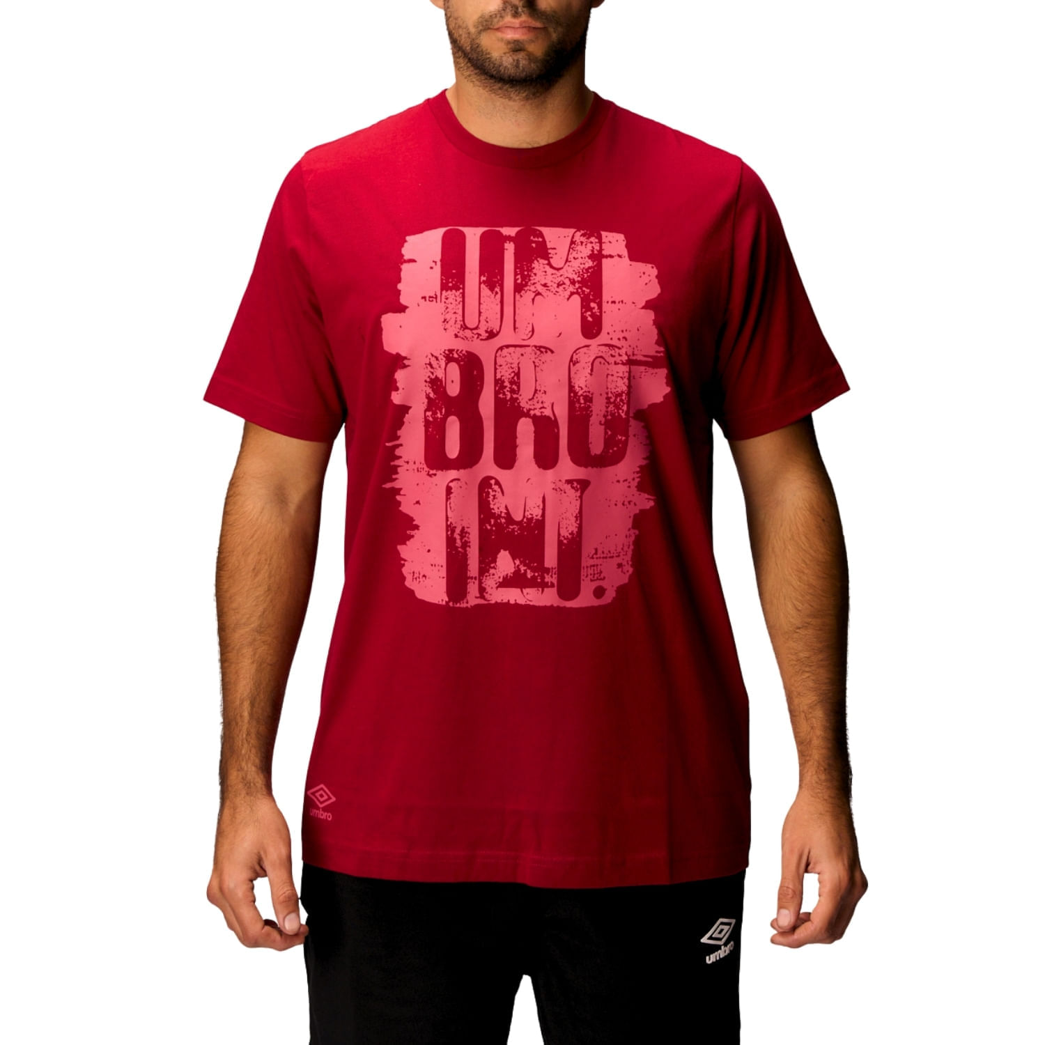 Polo Deportivo Umbro Hombre Estampado Dr24018-Twp Rojo