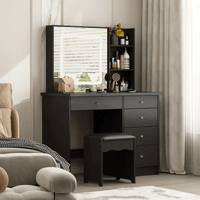 Tocador de Melamina Led Negro 100cm
