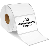 Rollo 800 Etiquetas Termica Adhesiva 8x6cm