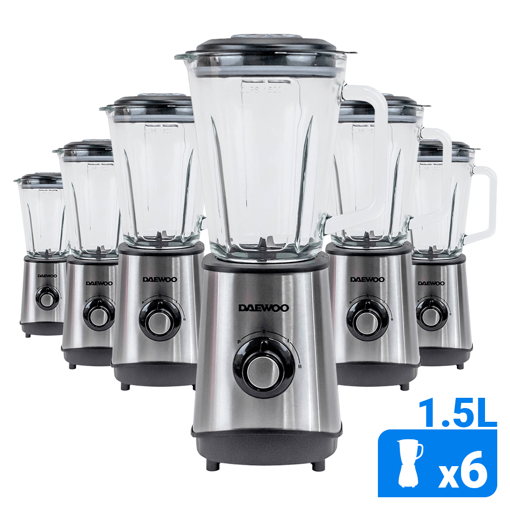 Licuadora Daewoo 500W 1.5L Plateada Pack x6
