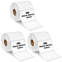 Etiqueta Termica Adhesiva 8x6cm Pack 3 Rollos