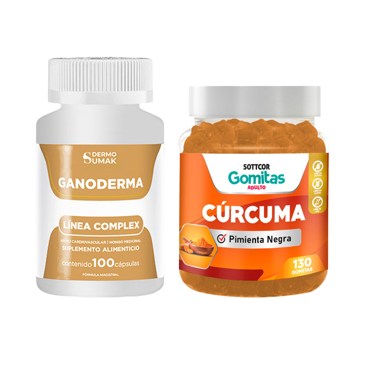 Ganoderma Complex 100 Cap - Dermo Sumak|Gomitas de Cúrcuma