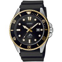 Reloj Casio Duro Marlin MDV-106G-1AV Fecha Acuático Correa De Resina Negro Dorado