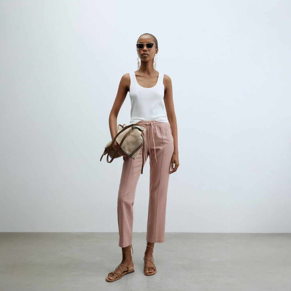 Pantalón Mujer Sfera Vestir Basico Rosa