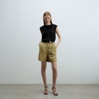 Blusa Mujer Sfera Top Plisado Negro