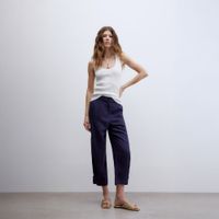 Chaleco Mujer Sfera Top Canale Escote Redondo Blanco