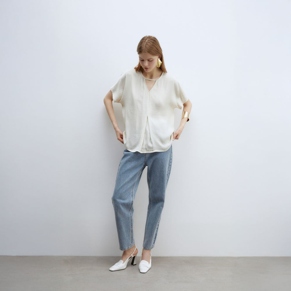 Polo Mujer Sfera Mc Bloques Color Mx Crudo
