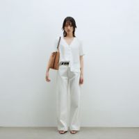 Blusa Mujer Sfera Manga Corta Botones Blanco