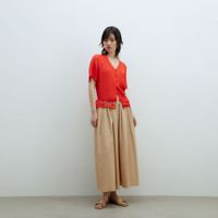 Blusa Mujer Sfera Manga Corta Botones Rojo