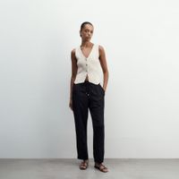 Pantalón Mujer Sfera Fluido Liso Negro