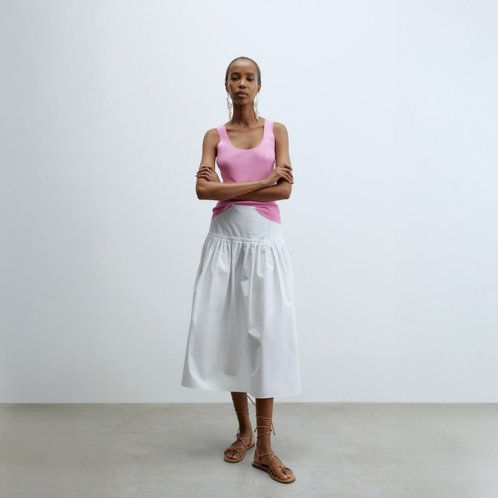 Chaleco Mujer Sfera Top Canale Escote Redondo Rosa