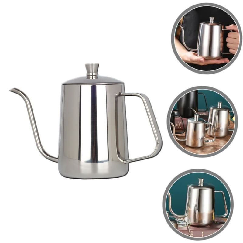 Cafetera de Cuello Cisne, Jarra 600ml Acero Inoxidable