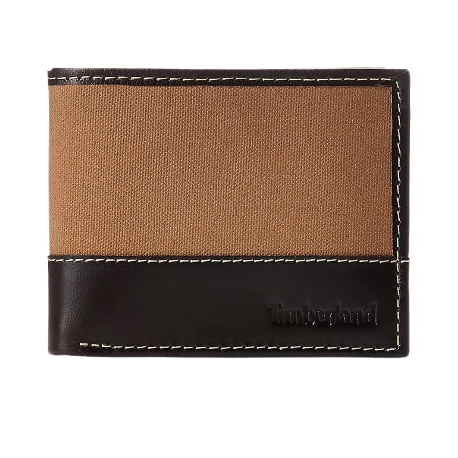 Billetera para Hombre Timberland Cuero y Lona - Beige