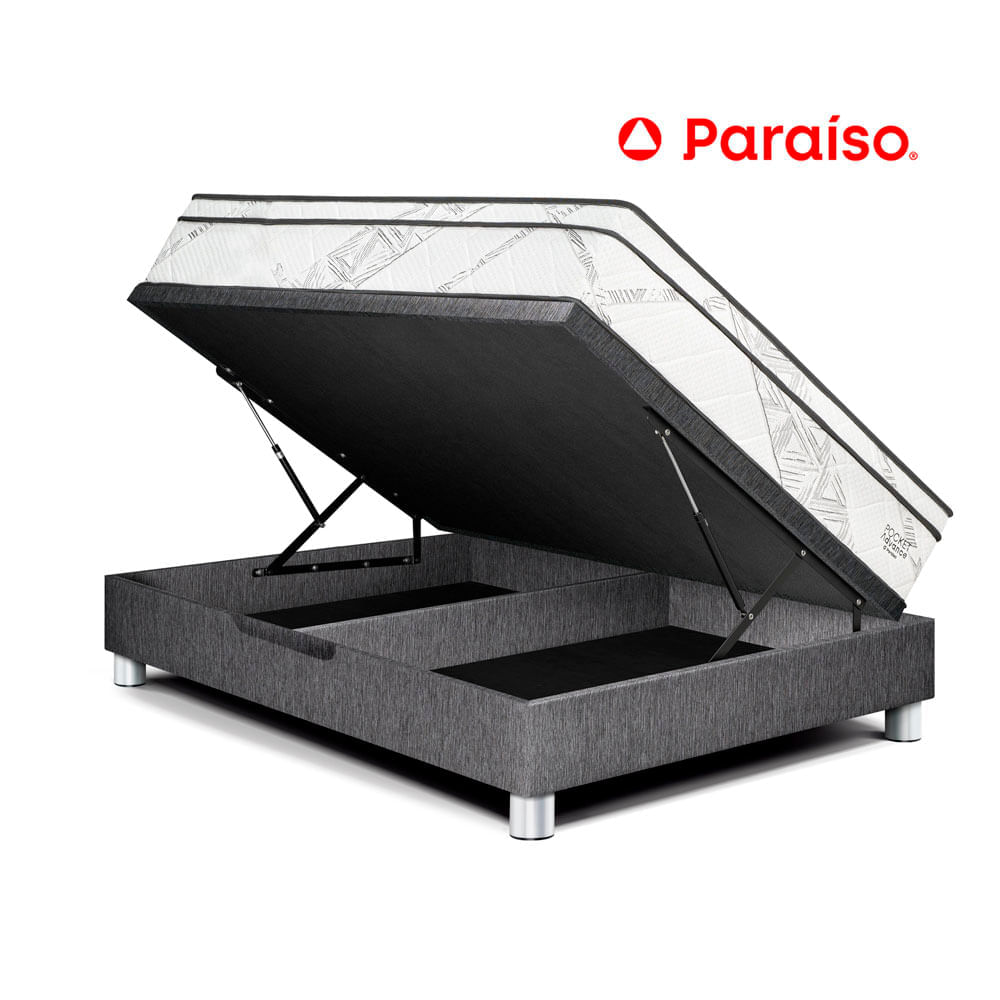 Cama Boxet Pocket Advance 1.5 Plazas Charcoal