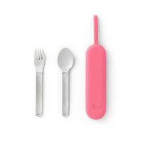 Set de Cubiertos Acero Inoxidable Omie UP Pod & Utensil - Bubble Pink