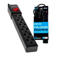 Supresor de Picos Forza PS-001B 6 Puertos Negro