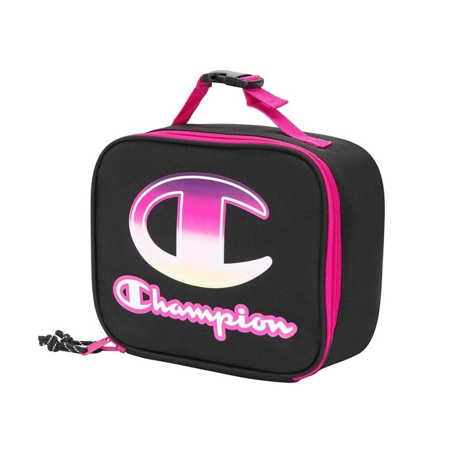 Lonchera Escolar Champion Insulada - Negro/Fucsia