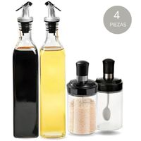 Set de Especias Condimentero Aceitero de Vidrio 4 pcs