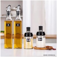 Set Dispensador de Aceite con Condimenteros Especieros x 4 pcs
