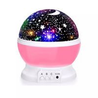 Lámpara Proyector De Estrellas Y Lunas Giratorio - Rosado