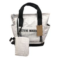Cartera Mochila Steve Madden Theda,Blanco/Negro