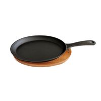 SARTEN DE 9.5 PULGADAS DE HIERRO FUNDIDO CON BASE DE MADERA WAYU