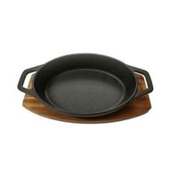 OLLA CACEROLA DE HIERRO FUNDIDO WAYU CON BASE DE MADERA