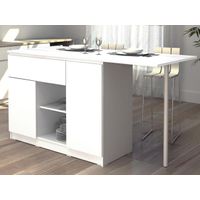 Isla de Cocina Moderna Rinaldi 2 puertas 1 cajón TU MESITA color Blanco