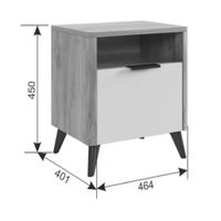 Velador Mesa de Noche Moche color Gris/Duna 1 cajón TU MESITA