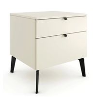 Mesa de Noche Velador Minimalista Andrew Color Blanco 2 cajones TU MESITA