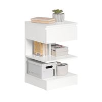 Velador Mesa de Noche Marleny color Blanco 1 cajón TU MESITA