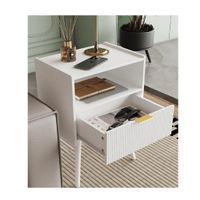 Mesa Moderna Ranurada Sofi color Blanco 1 cajón TU MESITA