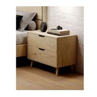 Velador Mesa de Noche Moderno Acuarius color Duna 2 cajones TU MESITA